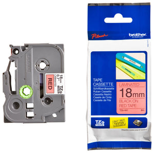 Brother TZe Tape 18mm Black on Red TZE441