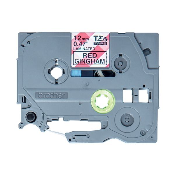 Brother TZEMPRG31 Label Tape Cassette 12mm Black on Red Gingham