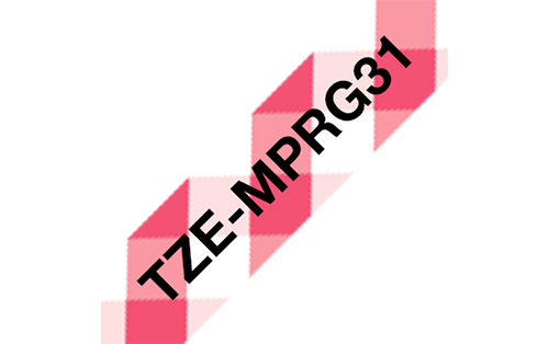 Brother TZEMPRG31 Label Tape Cassette 12mm Black on Red Gingham