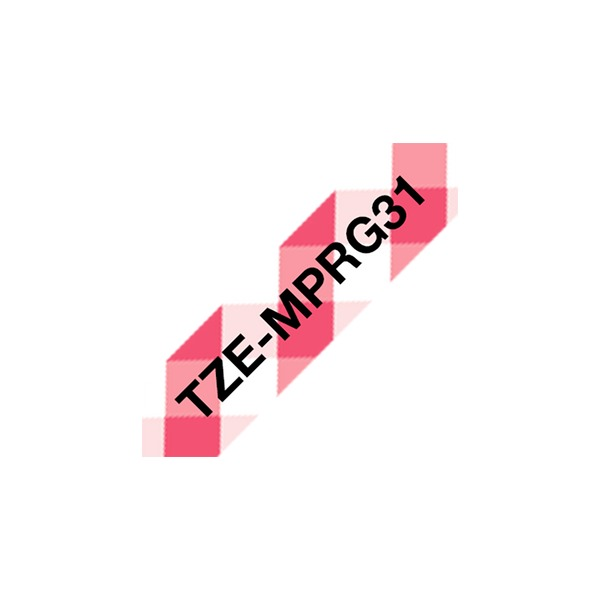 Brother TZEMPRG31 Label Tape Cassette 12mm Black on Red Gingham