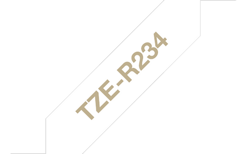 Brother TZER234 Ribbon Label Tape Cassette 12mm x 4m Gold on White