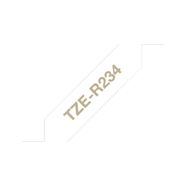 Brother TZER234 Ribbon Label Tape Cassette 12mm x 4m Gold on White