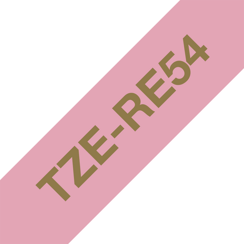 Brother TZERE54 Ribbon Label Tape Cassette Gold on Pink 24mm x 4m