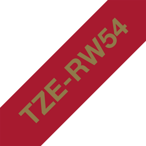 Brother TZERW54 Ribbon Label Tape Cassette Gold on Wine Red 24mm x 4m