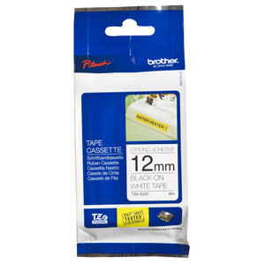 Brother TZe Strong Adhesive Tape 12mm Black on White TZES231