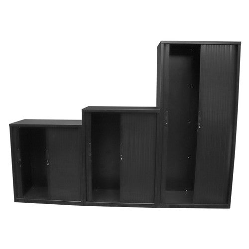 Rapidline Go Tambour Door Cupboard 1200 x 1200 x 473mm Black