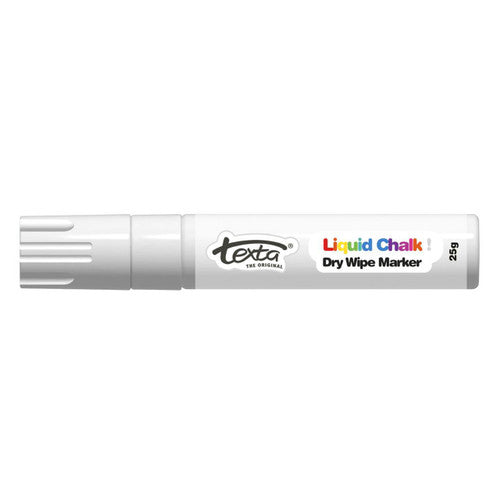 Texta Jumbo Liquid Chalk Marker with chisel tip in white, shown upright against a white background