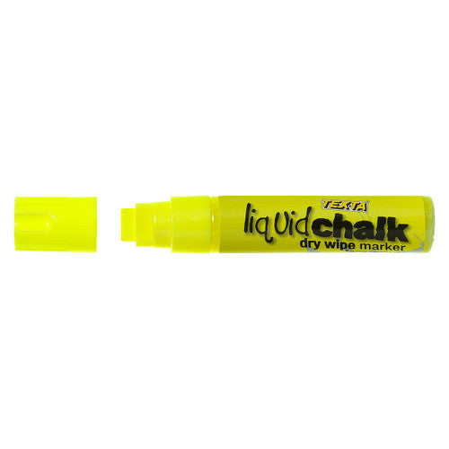 Texta Jumbo Liquid Chalk Marker in yellow with chisel tip, shown on white background