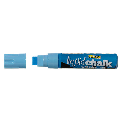 Texta Jumbo Liquid Chalk Marker with 15mm chisel tip in blue on white background