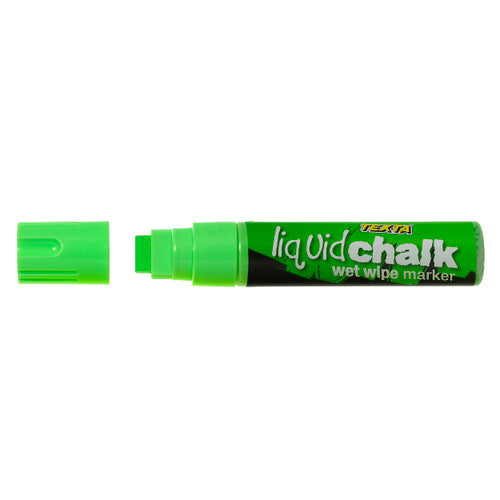 Texta Jumbo Liquid Chalk Marker with 15mm chisel tip in green, single marker shown upright on white background