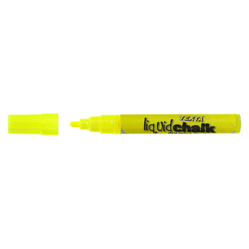 Texta Liquid Chalk Marker yellow bullet tip single marker on white background