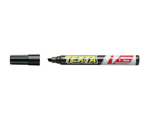 Texta Permanent Marker chisel tip black on white background