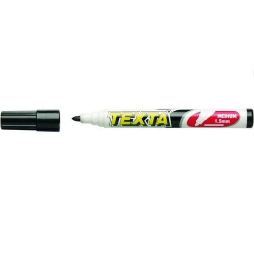 Texta Whiteboard Markers 1.5mm Black Box of 12 - image 1