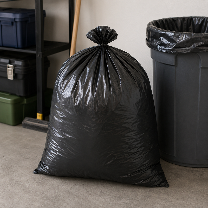 The Note Group Clean Wiz Oxo-Biodegradable Heavy Duty Bin Liner 77L Black Star Seal Pack of 50 Box of 5-3