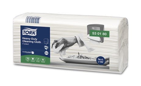 Tork Heavy Duty Cleaning Cloth Large Fold W4 White 70 Sheets x 4 Carton