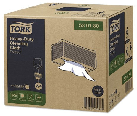 Tork Heavy Duty Cleaning Cloth Large Fold W4 White 70 Sheets x 4 Carton