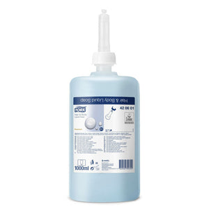 Tork Hair and Body Liquid Soap S1 Light Blue 1000ml Carton of 6 - image 1