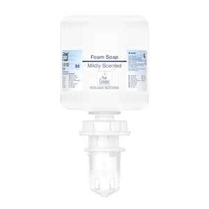 Tork 525502 mildly scented mini foam soap S5 bottle, front label with pump