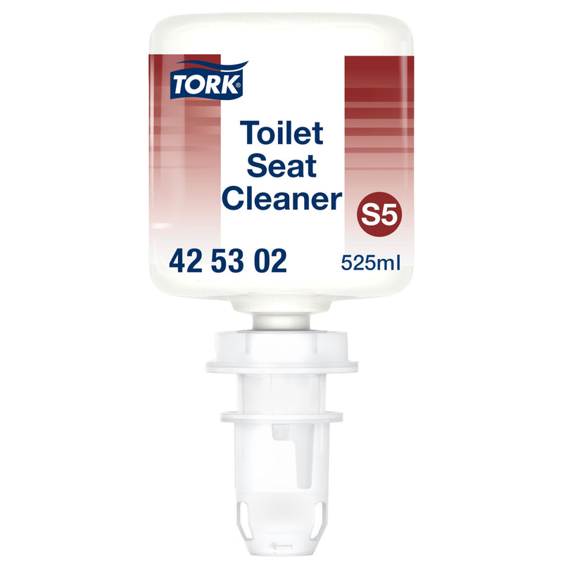 Tork 425302 toilet seat cleaner S5 refill with red label showing 525ml and x8 carton count