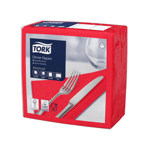 Tork Red Edge Emboss Dinner Napkin 2 Ply Quarterfold Carton of 12 - image 1