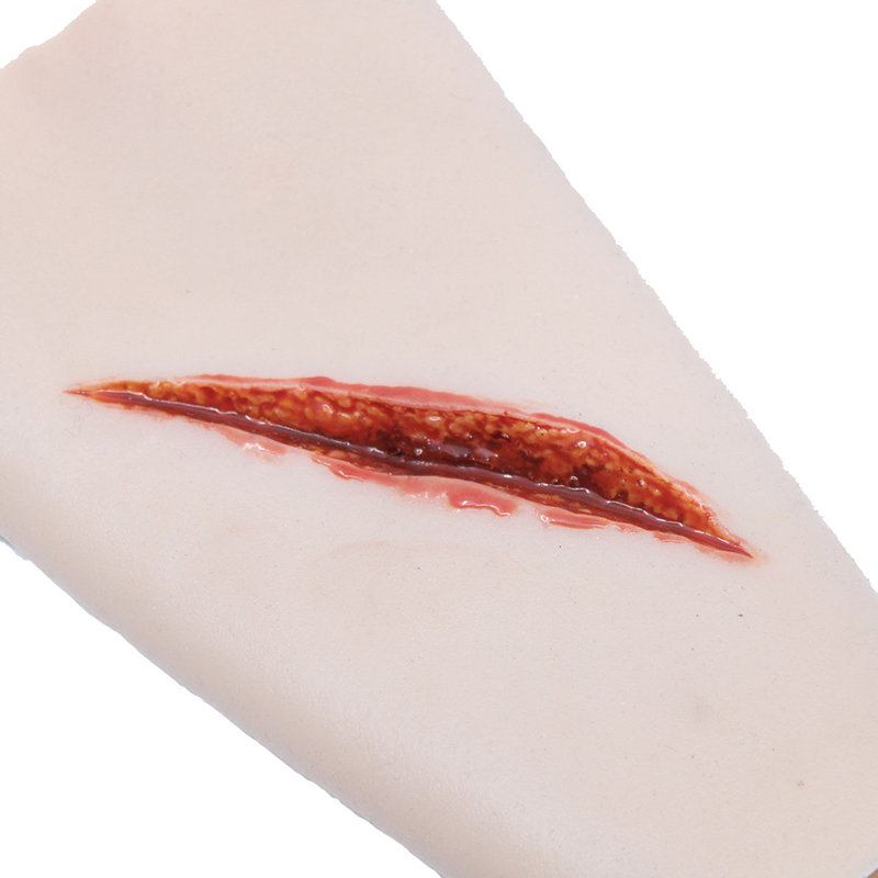 TraumaSim Wearable Sharp Forearm Laceration with Bleeding Capacity wearable moulage for combined wound and haemorrhage training