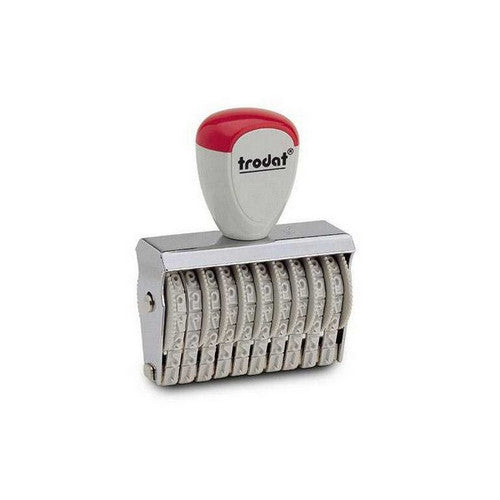 Trodat Classic 15510 manual numberer stamp with metal frame and 10-band 5mm character wheel