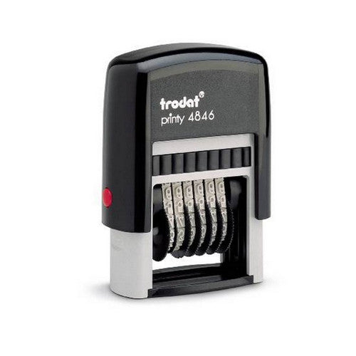 Trodat Printy 4846 self-inking numberer stamp with 6 bands and 4mm black characters
