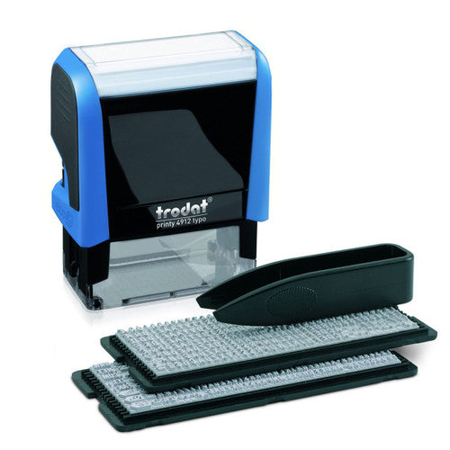 Trodat Printy 4912 Typo DIY self-inking text stamp set with letter sets and tweezers