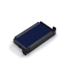 Trodat 6/4911 blue replacement ink cartridge, a slim blue inked felt pad in a black plastic tray with a small clip at either end