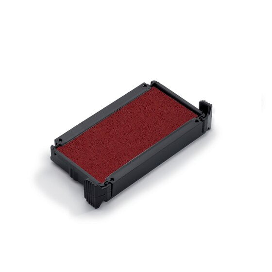 Trodat 6/4911 red replacement ink cartridge, a long narrow red inked pad held in a black plastic tray with a clip at each end
