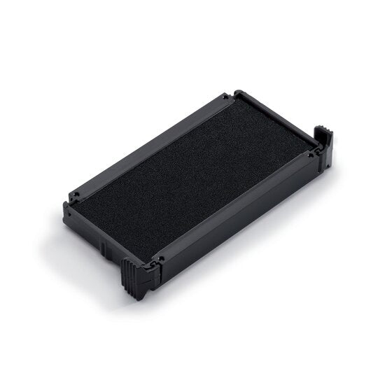Trodat 6/4912 black replacement ink cartridge, a long black inked felt pad inside a black plastic tray with a clip at each end