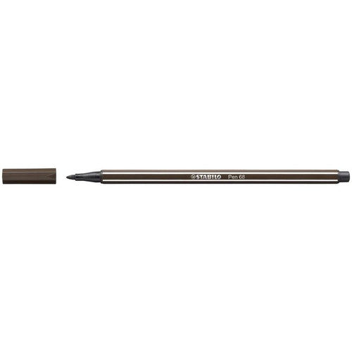 Stabilo Pen 68 Premium Colouring Fibre Tip Pen 1.0mm Umber Box of 10