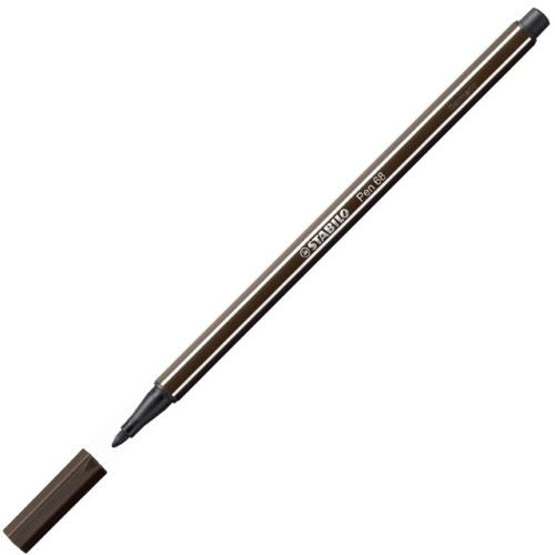 Stabilo Pen 68 Premium Colouring Fibre Tip Pen 1.0mm Umber Box of 10