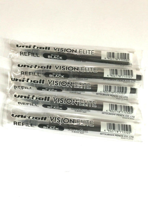 Uni Vision Elite Refill 0.8mm Rollerball Black Box of 12