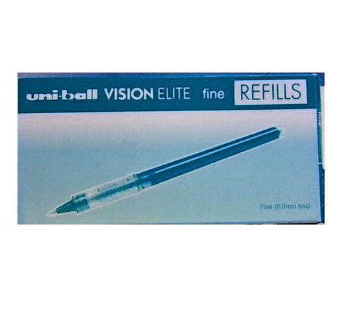 Uni Vision Elite Refill 0.8mm Rollerball Blue Black Box of 12