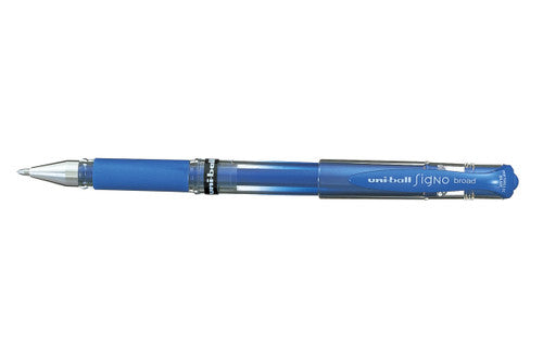 Uni-Ball Signo Broad UM-153M Gel Ink Rollerball Pen 1.0mm Metallic Blue Box of 12