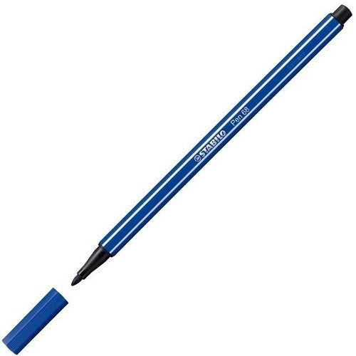 Stabilo Pen 68 Premium Colouring Fibre Tip Pen 1.0mm Ultramarine Box of 10