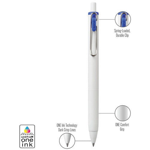 Uni-Ball One UMN-S-07 Retractable Gel Pen 0.7mm Assorted Box of 12