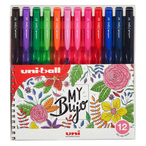 Uni-Ball Signo RT1 My Bujo Retractable Gel Pens 0.7mm Floral Pack of 12