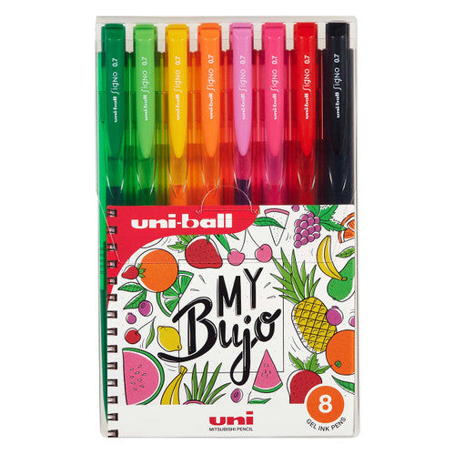 Uni-Ball Signo RT1 My Bujo Retractable Gel Pens 0.7mm Assorted Pack of 8