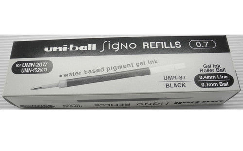 Uni-Ball UMR-87 Refill for Signo Retractable Pen 0.7mm Black Box of 12