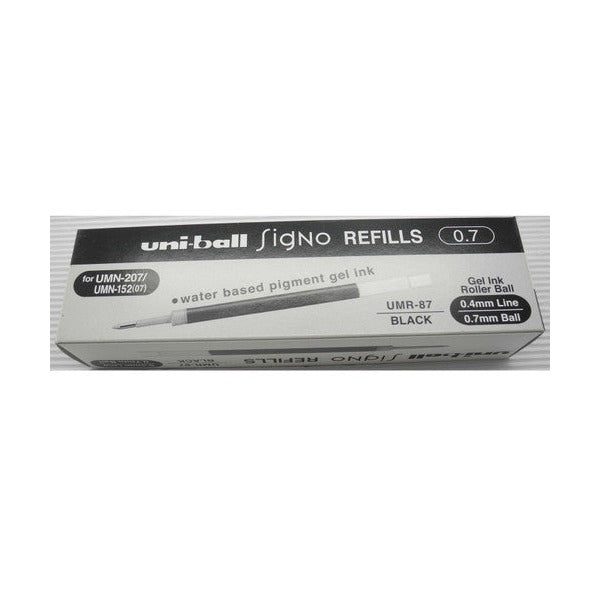Uni-Ball UMR-87 Refill for Signo Retractable Pen 0.7mm Black Box of 12