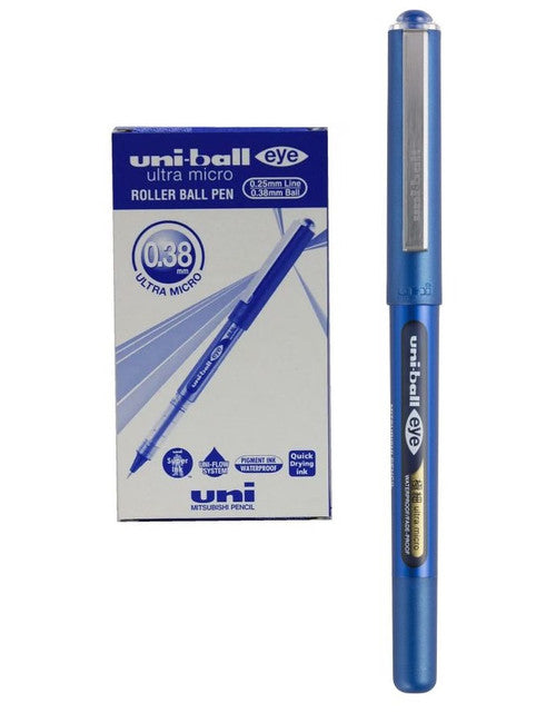 Uni-Ball Eye UB-150-038 Liquid Ink Pen 0.38mm Blue Box of 12