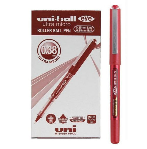 Uni-Ball Eye UB-150-038 Liquid Ink Pen 0.38mm Red Box of 12