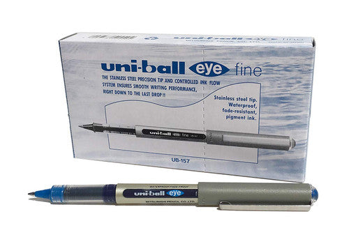 Uni-Ball Eye UB-157 Liquid Ink Pen 0.7mm Blue Box of 12