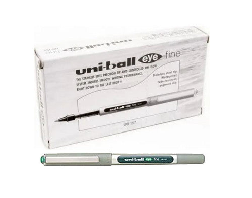 Uni-Ball Eye UB-157 Liquid Ink Rollerball Pen 0.7mm Green Box of 12