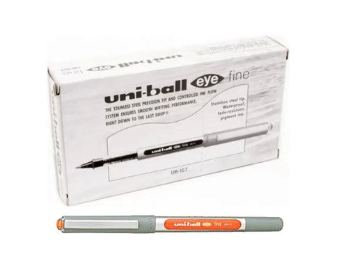 Uni-Ball Eye UB-157 Liquid Ink Rollerball Pen 0.7mm Orange Box of 12