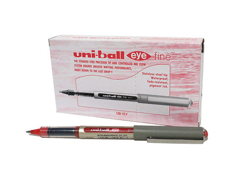 Uni-Ball Eye UB-157 Liquid Ink Pen 0.7mm Red Box of 12