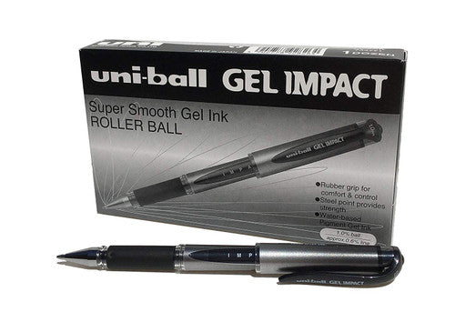 Uni-Ball Gel Impact UM-153S Gel Ink Rollerball Pen 1.0mm Black Box of 12