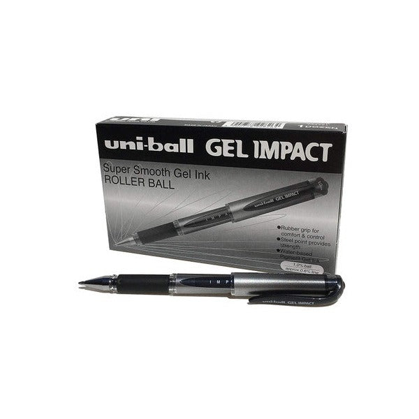 Uni-Ball Gel Impact UM-153S Gel Ink Rollerball Pen 1.0mm Black Box of 12